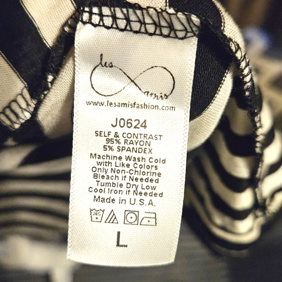 LES AMIS LONG CARDIGAN SZ L BLACK WHITE - Picture 7 of 7